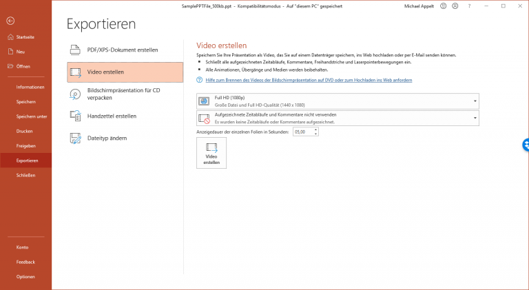 PowerPoint Präsentation exportieren und alle Inhalte mitnehmen So geht s