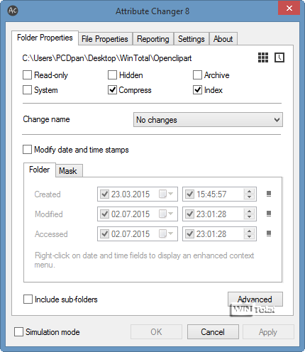 Attribute Changer 11.20b for windows download free