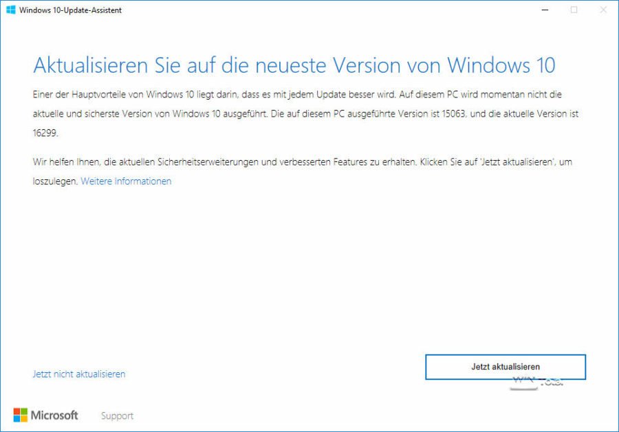 Upgrade auf das Fall Creators Update