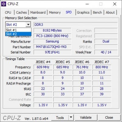 CPU-Z Speichermodule Grafik SSD