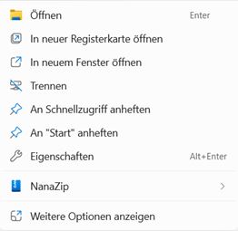 Klassisches Kontextmenü in Windows 11 anzeigen