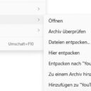 Packprogramme wie NanaZip binden sich in das Kontextmenü von Windows ein